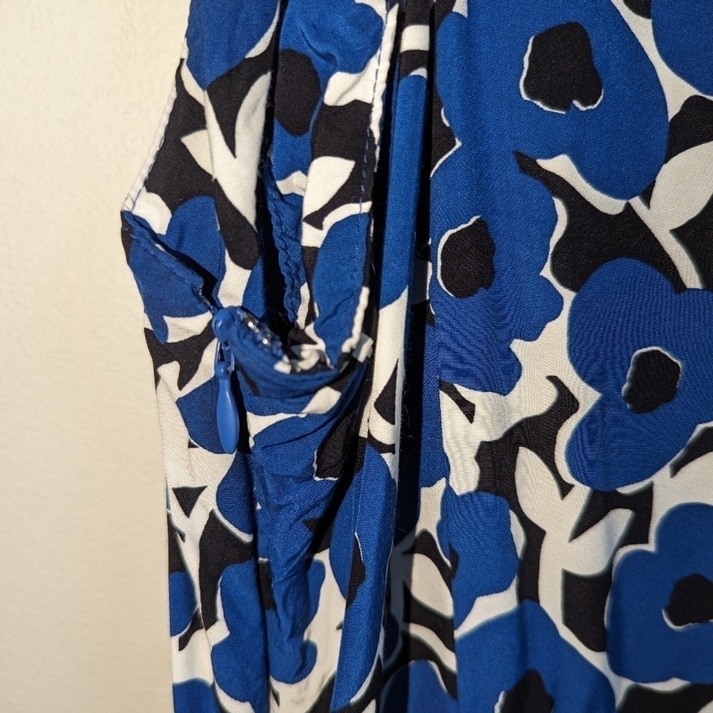 UNIQLO X CASSIE BYRNES Blue & White Florals Contemporary Mini Dress Size Large - Picture 6 of 13